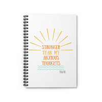 Load image into Gallery viewer, "Stronger Than My Anxious Thoughts" Spiral Notebook - Ruled Line - Fck the Stigma
