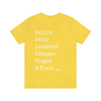 Load image into Gallery viewer, Play Therapy Greats Unisex Jersey Short Sleeve Tee - Fck the Stigma
