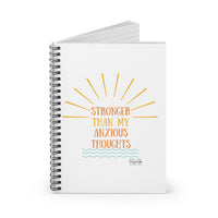 Load image into Gallery viewer, "Stronger Than My Anxious Thoughts" Spiral Notebook - Ruled Line - Fck the Stigma
