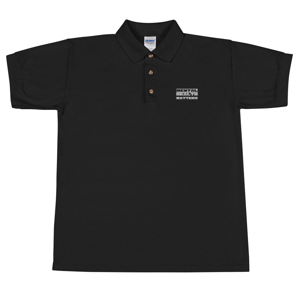 Mental Health Matters Embroidered Polo Shirt - Fck the Stigma