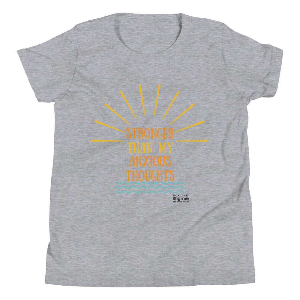 "Stronger Than My Anxious Thoughts" Youth Short Sleeve T-Shirt - Fck the Stigma