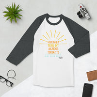 Load image into Gallery viewer, "Stronger Than My Anxious Thoughts" 3/4-sleeve Raglan Shirt - Fck the Stigma
