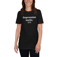 Load image into Gallery viewer, "Depression sucks." Unisex T-Shirt - Fck the Stigma
