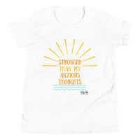 Load image into Gallery viewer, "Stronger Than My Anxious Thoughts" Youth Short Sleeve T-Shirt - Fck the Stigma
