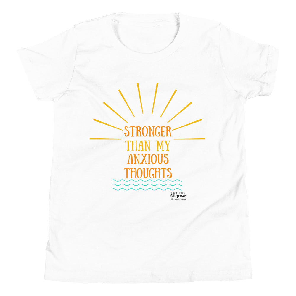 "Stronger Than My Anxious Thoughts" Youth Short Sleeve T-Shirt - Fck the Stigma